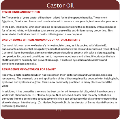 100% ULTRA PURE CASTOR OIL  ~ Known as "Natures Botox"