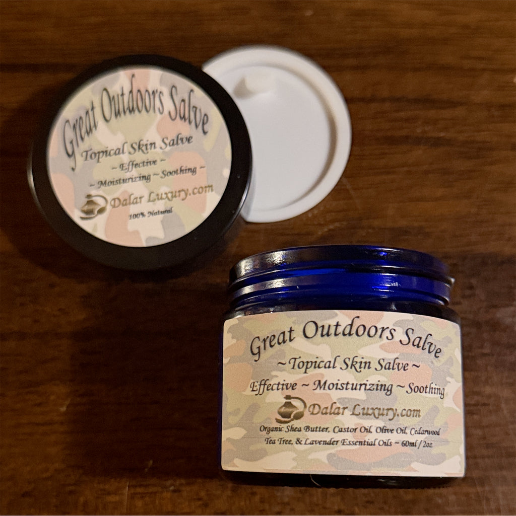 GREAT OUTDOORS SALVE ~ 100% Natural Topical Skin Care ~ Moisturizing & Soothing ~ 2oz ~ by DalarLuxury.com