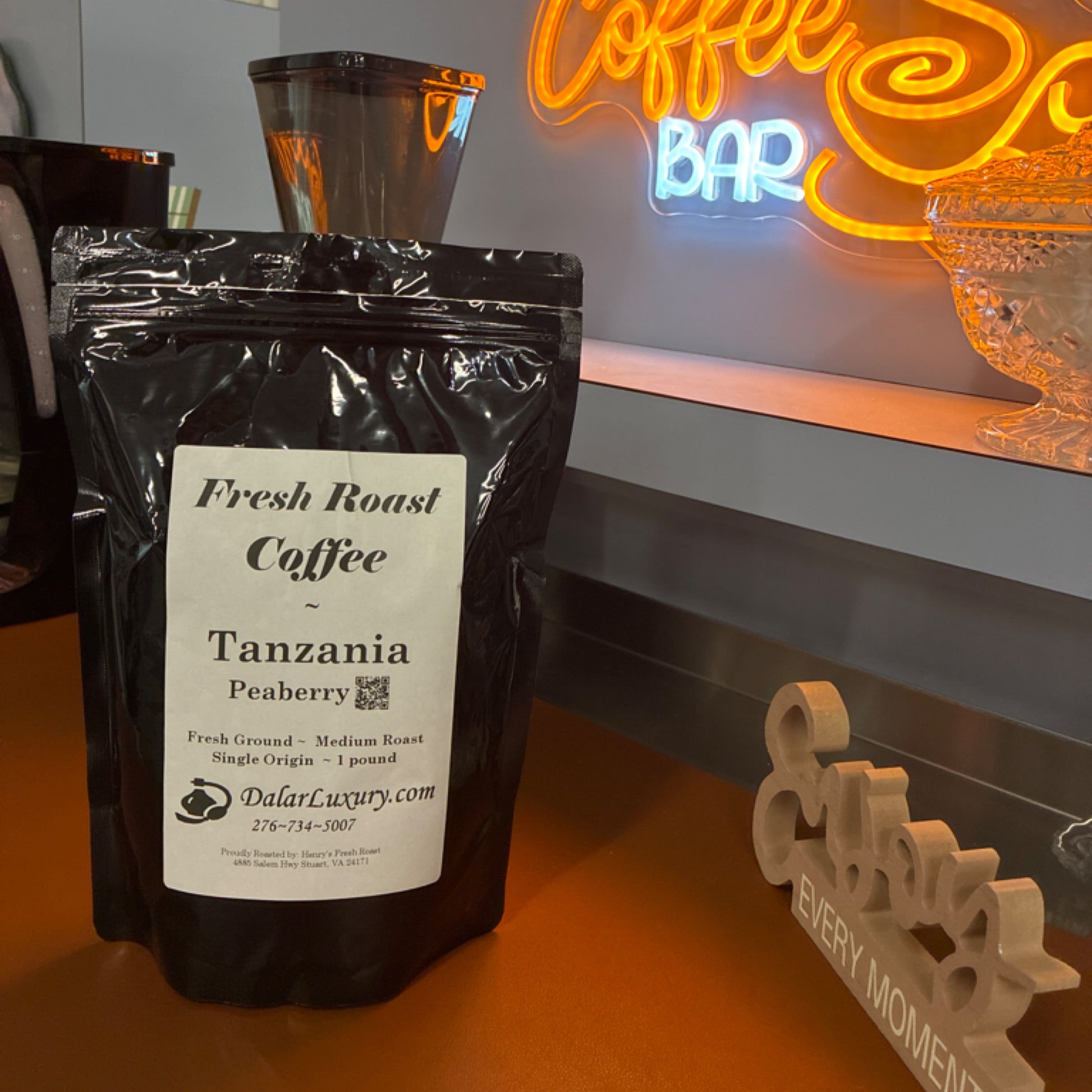 Tanzania Peaberry ~  Fresh Roast Coffee ~ Medium Roast ~ Pre-Ground ~ 1 Pound