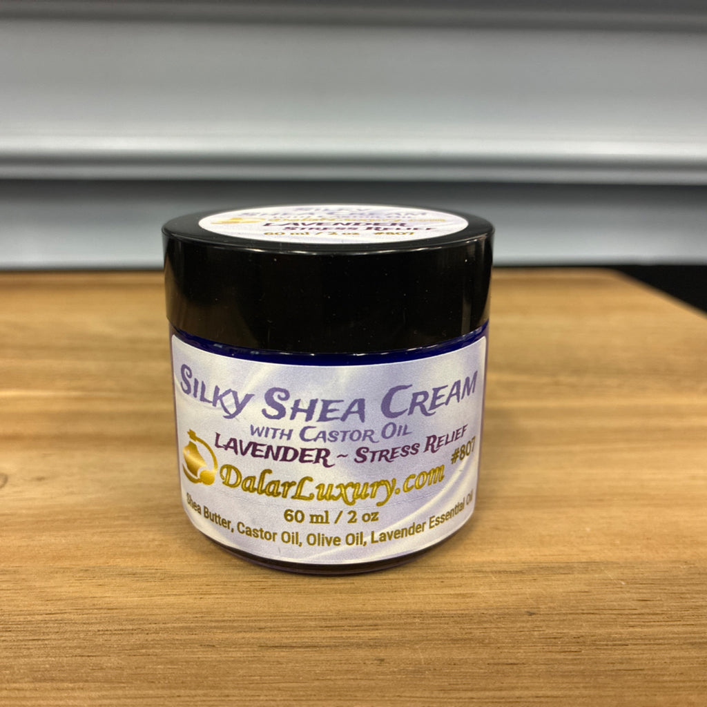 SILKY SHEA CREAM  ~ LAVENDER with Castor Oil & Lavender Essential Oil #807 by DalarLuxury.com