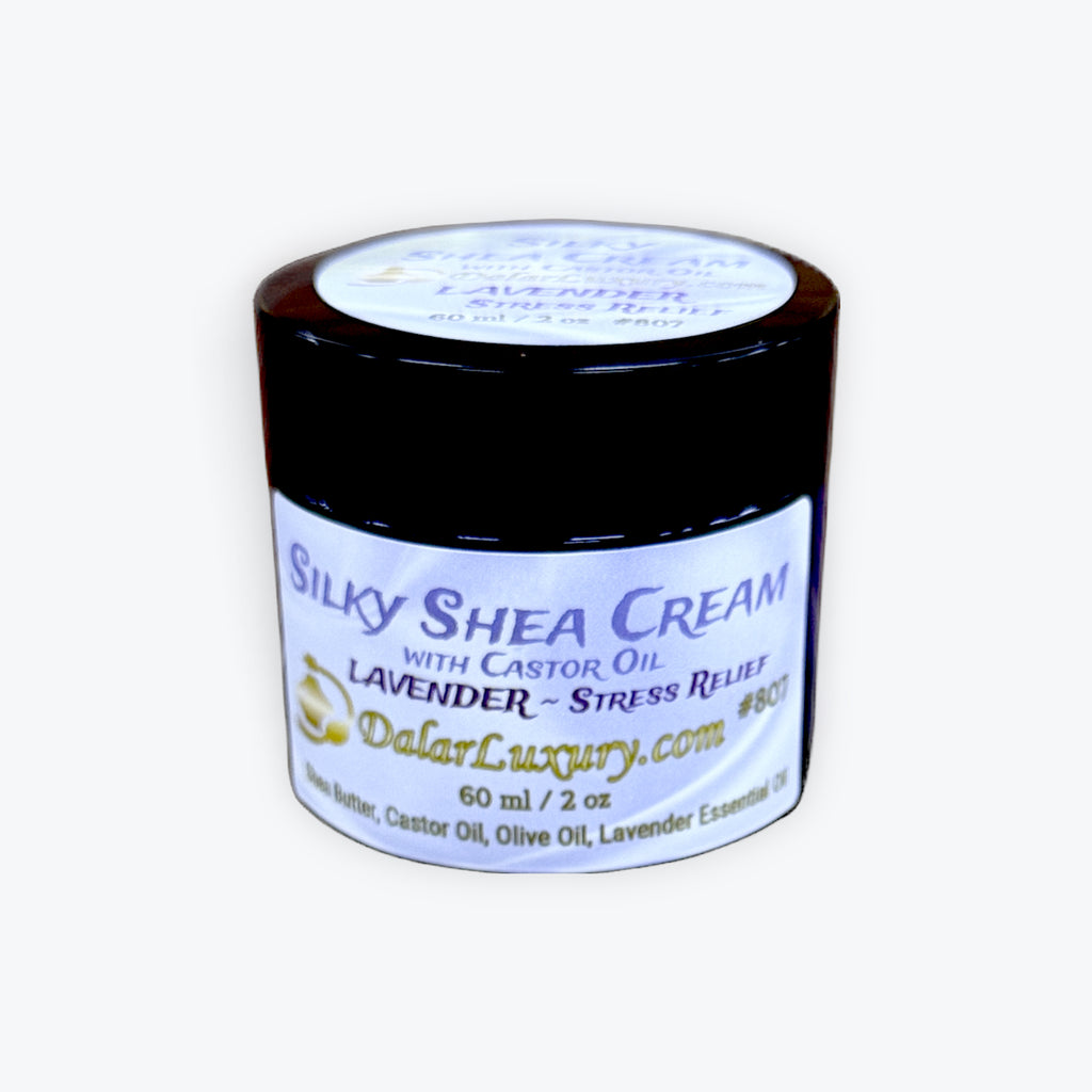 SILKY SHEA CREAM  ~ LAVENDER with Castor Oil & Lavender Essential Oil #807 by DalarLuxury.com
